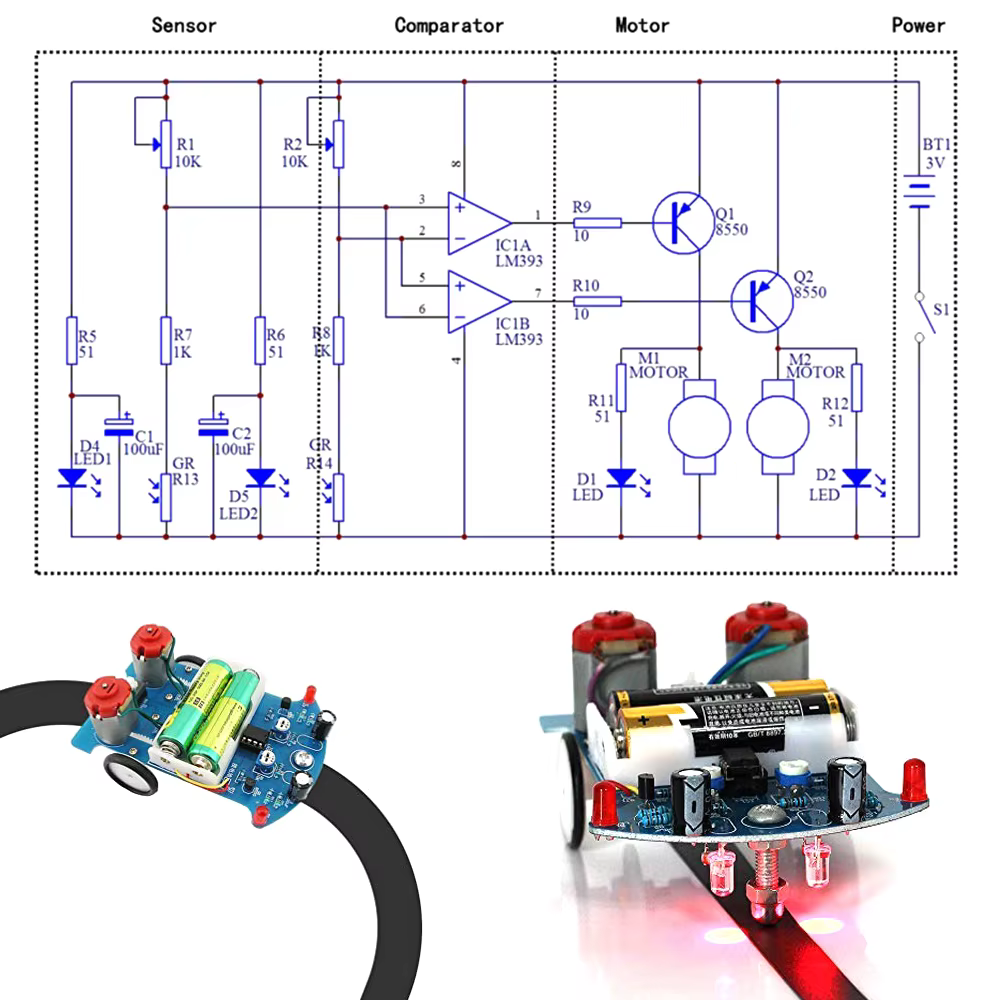 Smart Car DIY Elektronik Kit Löten Projekt Übungs linie folgenden – Bild 3