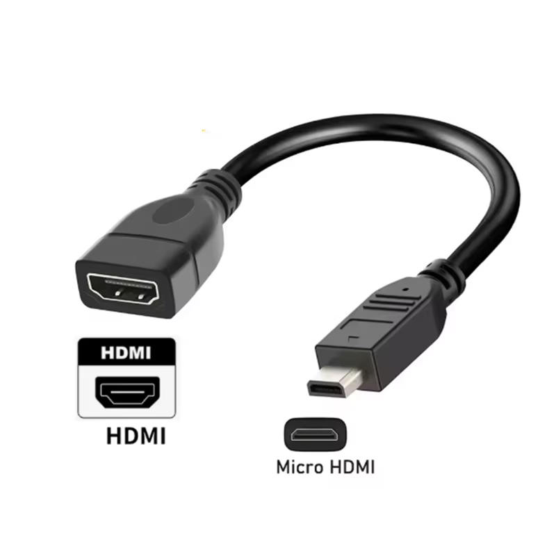 Micro-HDMI zu HDMI Datenübertragungskabel Micro-HDMI zu HDMI Buchsenadapterkabel für Raspberry Pi 5/Pi 4 Hero