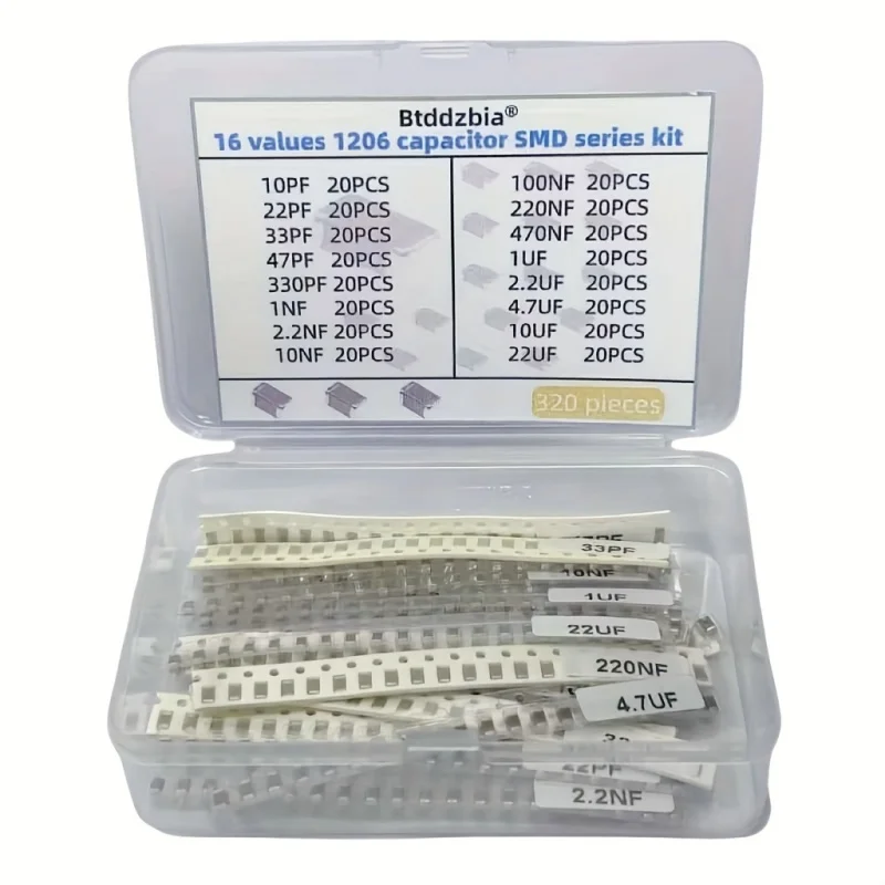 (Industrielle SMD-Kondensator-Komponenten) 320-teiliges 1206 SMD-Kondensator-Set - Sortiment an Kondensatoren