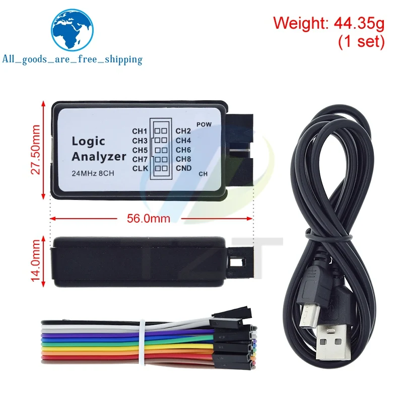 TZT 1/3 stücke USB Logic Analysator 24 MHz 8 Kanal 24 M/sekunden Logic – Bild 2