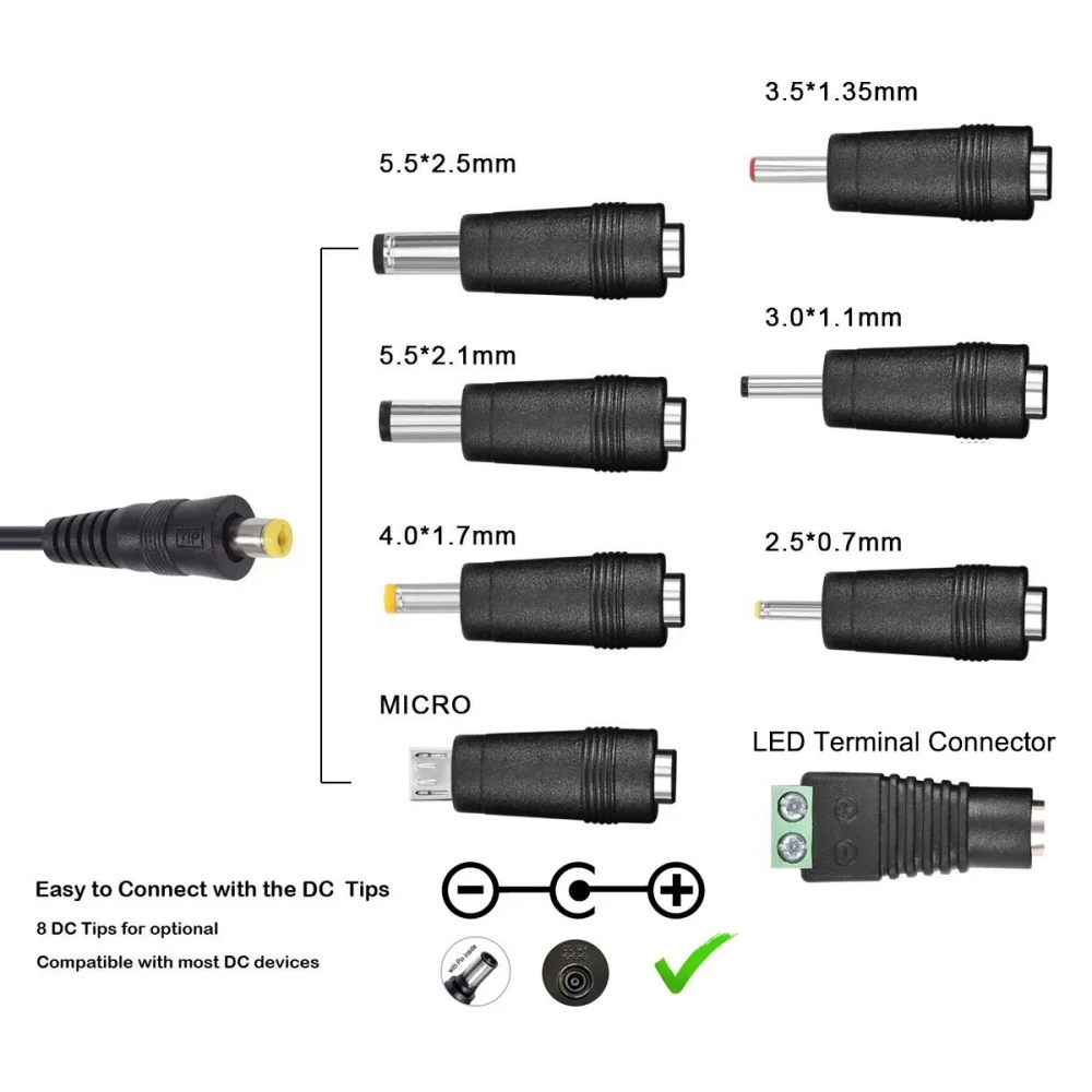 DC 3V 4,5V 5V 6V 7,5V 9V 12V 30W Adapter US EU UK AU Einstellbare – Bild 2
