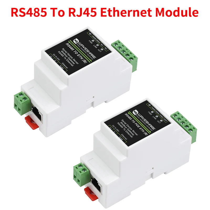 RS485 zu RJ45 Ethernet-Modul Industrieller serieller Server TCP/IP zur seriellen Unterstützung Schienenmontage