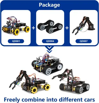 Robotik für Kinder im Alter von 12-16 Jahren ACEBOTT 4-in-1 Intelligenter Roboterarm mit 5DOF + Panzerfahrzeug
