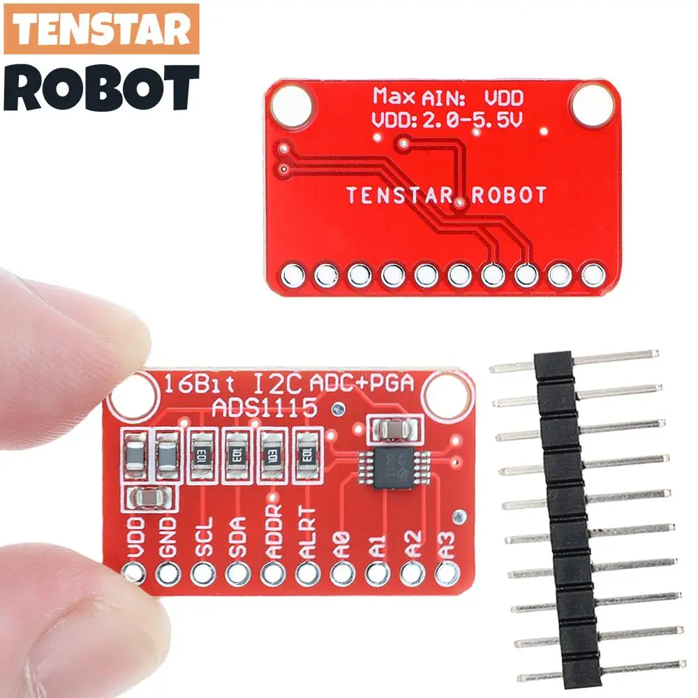 TENSTAR 2 Stück ADS1115 Modul Red Board 16 Bit I2C ADC 4 Kanal mit Pro – Bild 2