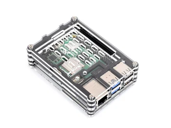 Waveshare Raspberry Pi 5-GehäuseTransparentes und schwarzes Acrylgehäuse für Raspberry Pi 5, unterstützt die