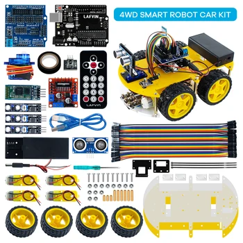 Roboter-Car-Kit für Arduino für UNO R3 Programmierprojekt 4WD Robotic Kit DIY Automation Toy Car Set