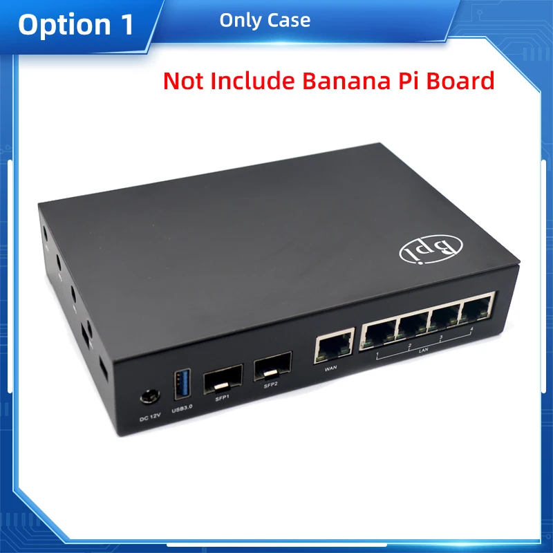 Banana Pi R3 Aluminiumgehäuse schützen Metallgehäuse optionale Kühlkörperantenne für Banana Pi BPI-R3
