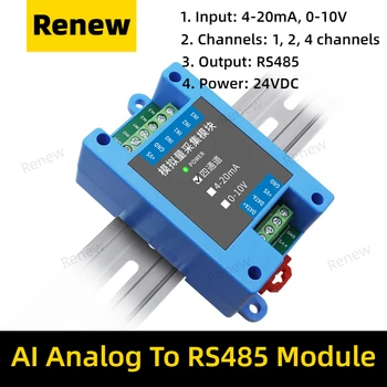 Ai Isoliertes Rs485-Datenerfassungsmodul, 4 Kanäle, Modbus-Rtu-Kommunikationskonverter, 0-10 V