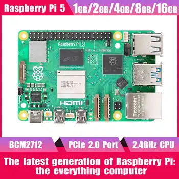 Raspberry Pi 5 1G 2G 4G 8G 16G RAM Entwicklungsboard KI Großes Sprachmodell-Kit Gehäuse Lüfter Netzteil