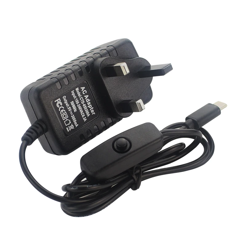 5V 3A Netzteil mit EIN/AUS-Schalter EU US UK Stecker Ladegerät USB – Bild 6