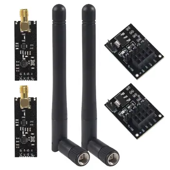 NRF24L01+PA+LNA RF-Funktransceiver-Modul mit SMA-Antenne 2,4G 1100m & Funkmodul mit Breakout-Adapter On-Board