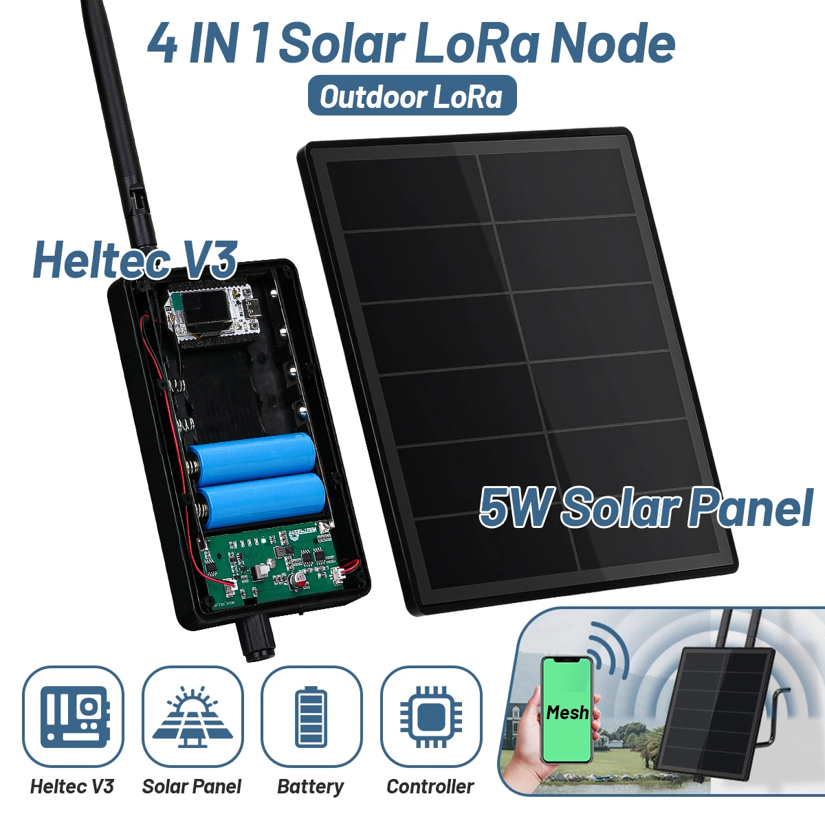 D5L Outdoor Solarbetriebener Lora-Knoten-Repeater mit Eingebauter – Bild 3