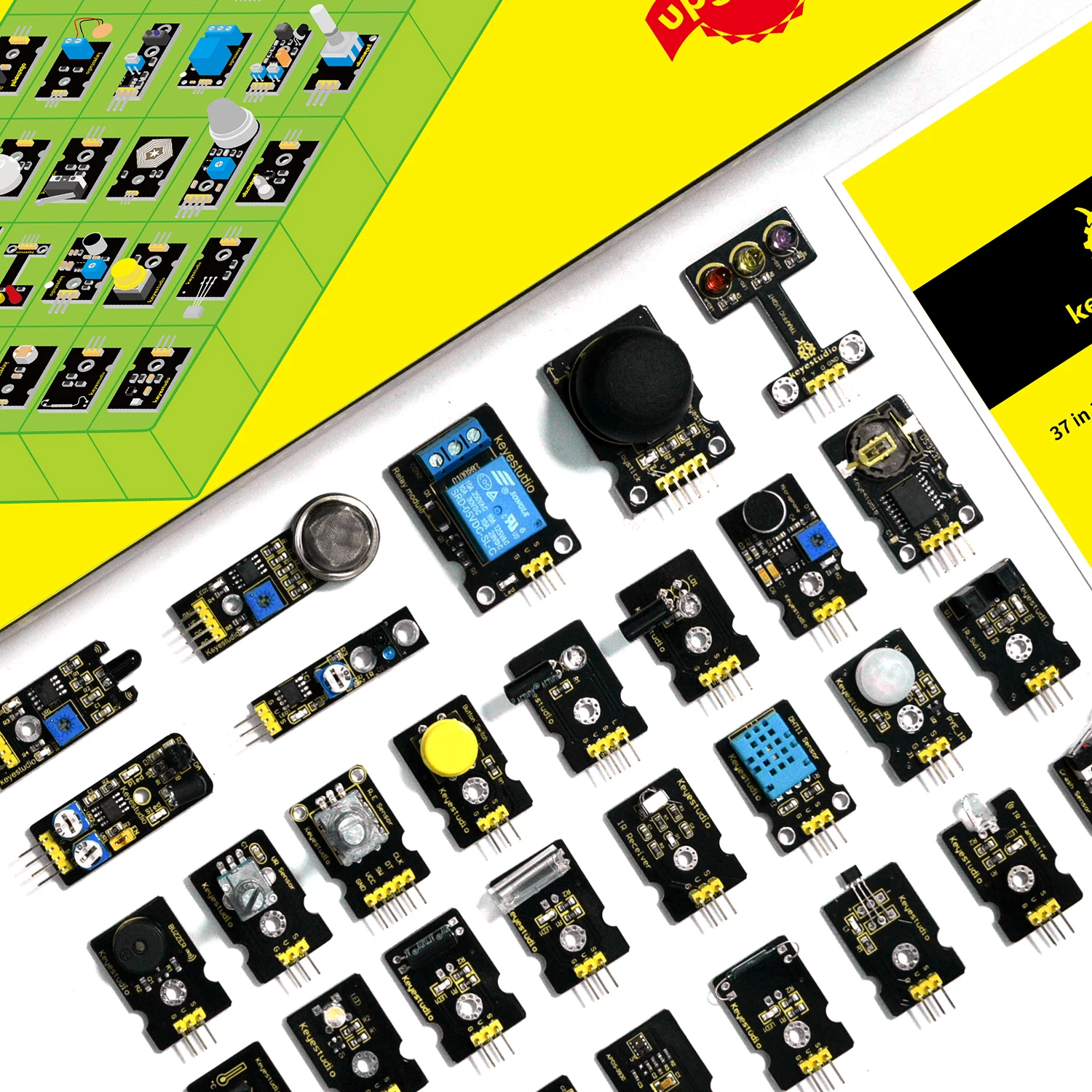 Keyes tudio komplett 37 in 1 sensor kit mit uno/mega board sensor kit – Bild 2
