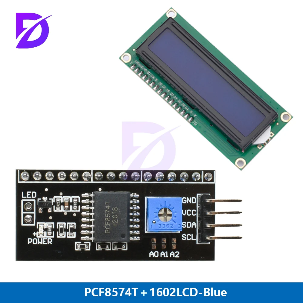 LCD1602 I2C Display Modul Blau Grüner Bildschirm 5V PCF8574 IIC Adapter Late für Arduino