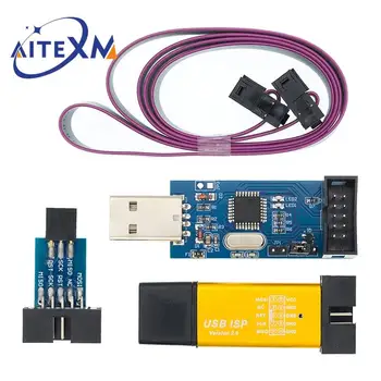 USBASP USBISP AVR Programmierer USB ATMEGA8 ATMEGA128 ATtiny/CAN/PWM 10Pin Draht Modul DIY + 10Pin zu 6 Pin