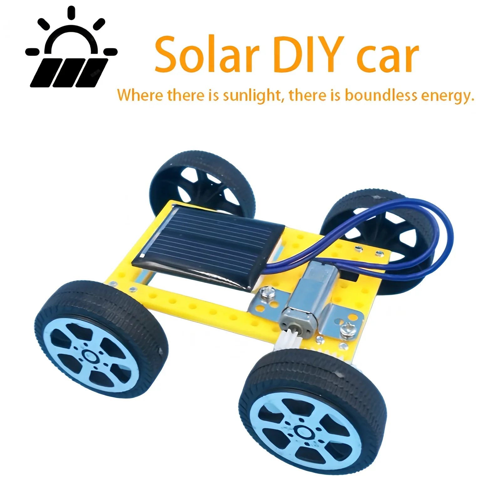 Solarbetriebenes Auto-Spielzeug für Kinder, Mini-DIY-Bausatz, Energiebetriebenes Auto-Set, STEM-Lernspielzeug