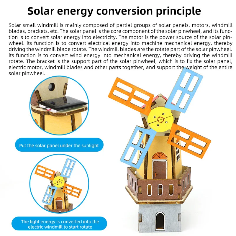 DIY Solar Windmühle Wissenschaft DIY Physik Lernspielzeug Kit – Bild 3