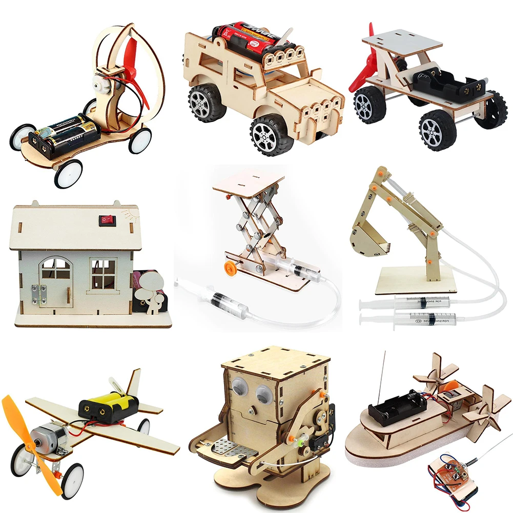 DIY Wissenschaft Spielzeug Kinder pädagogische Stamm Projekte Kits 3d montieren Auto Boot Modell Holz Puzzle