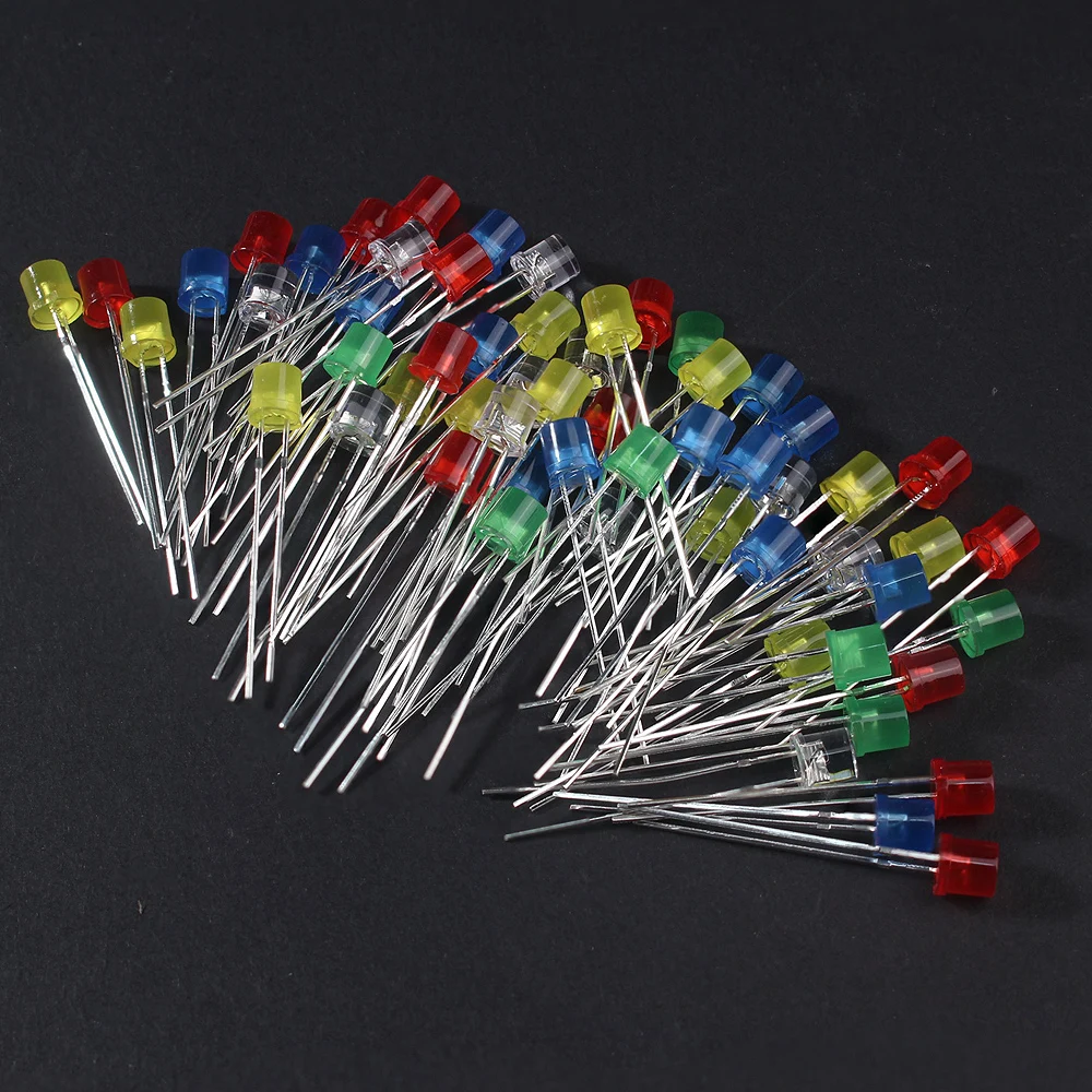 5MM F5 Flache LED-Kits 5 Farben Rot/Gelb/Blau/Grün/Weiß – Bild 5