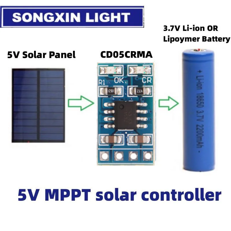 MPPT Solarladeregler 1 A 4,2 V 3,7 V 18650 LiPo Li-Ion Lithium – Bild 5