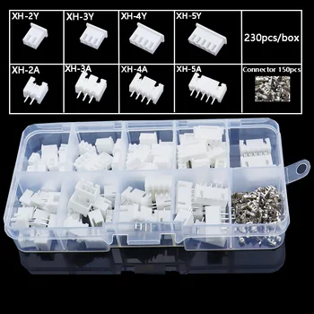 Schachtel xh 2,54 2p 3p 4p 5p pin 2,54mm pitch terminal kit/gehäuse/pin header jst stecker draht (230 Stück)