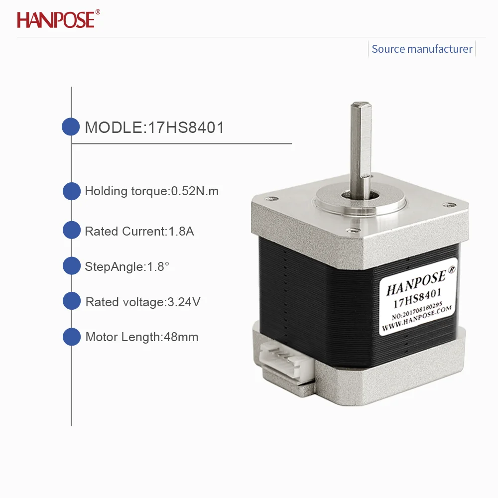 NEMA17 3 Stück 17HS8401 Schrittmotor 3,24V 1,8A Zweiphasig Vierdraht – Bild 2