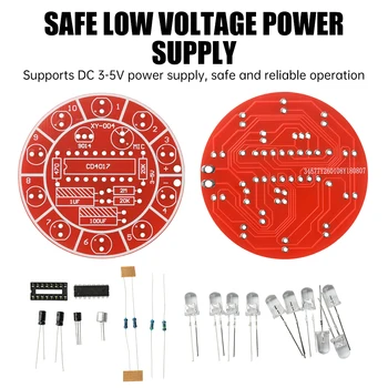 10 LED Farbwechsel-Licht-DIY-Kit DC 3-5V Schallgesteuertes Rotierendes Licht Elektronisches Lötpraxis-Board