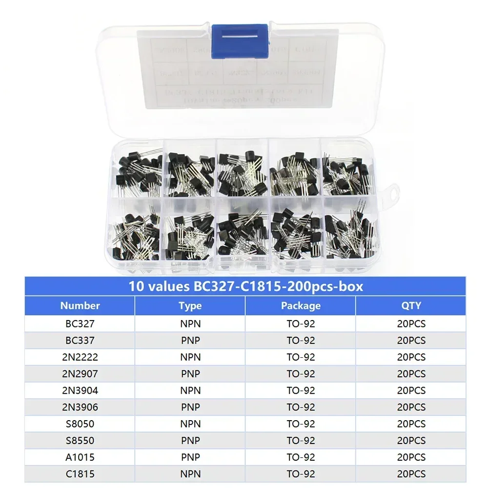 Transistor-Sortiment-Kit TO92 PNP/NPN A1015 BC327 BC337 C1815 S8850 – Bild 2