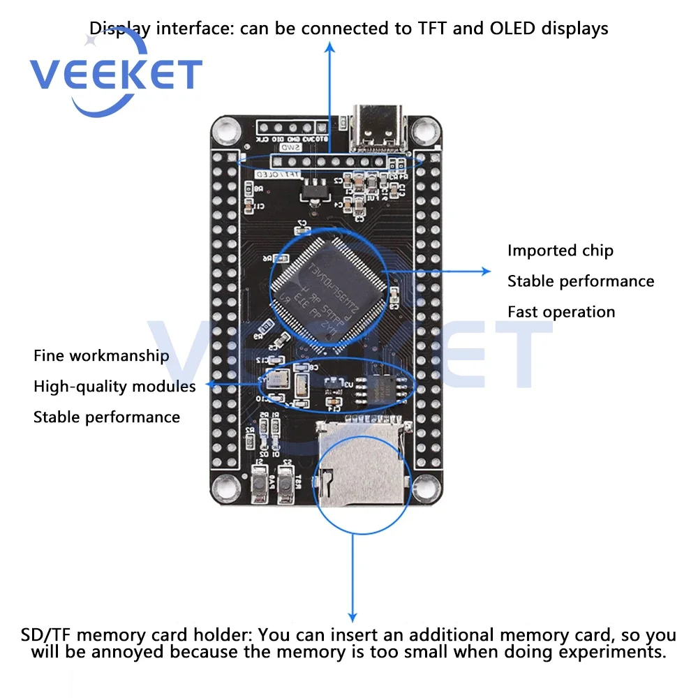 STM32F407VET6 PM32F407VGT6 STM32F407VGT6 Kernplatine – Bild 2