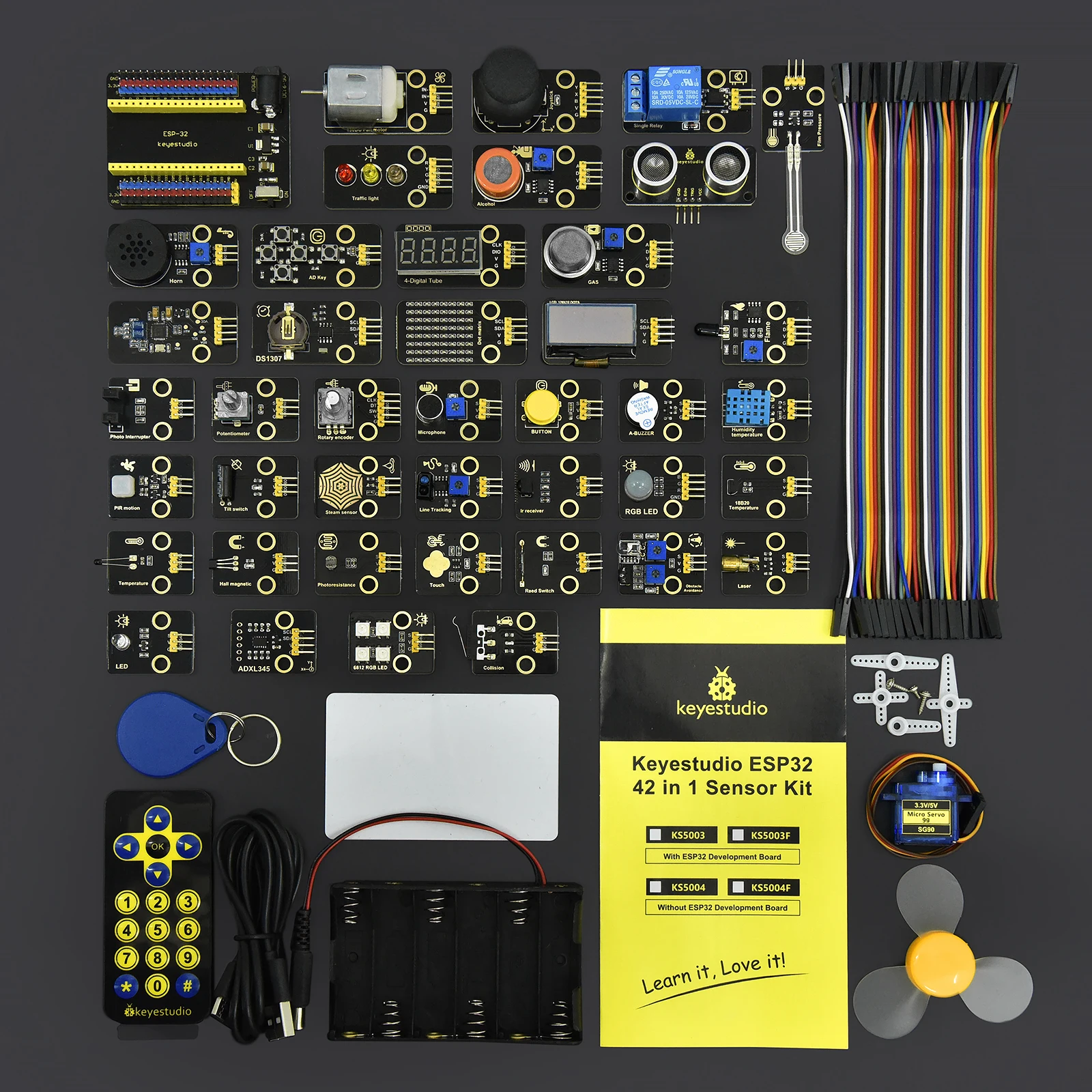 Kidsbits 42-in-1 ESP32-Sensormodul-Kit für Erwachsene, unterstützt Arduino C und MicroPython (65 Projekte)