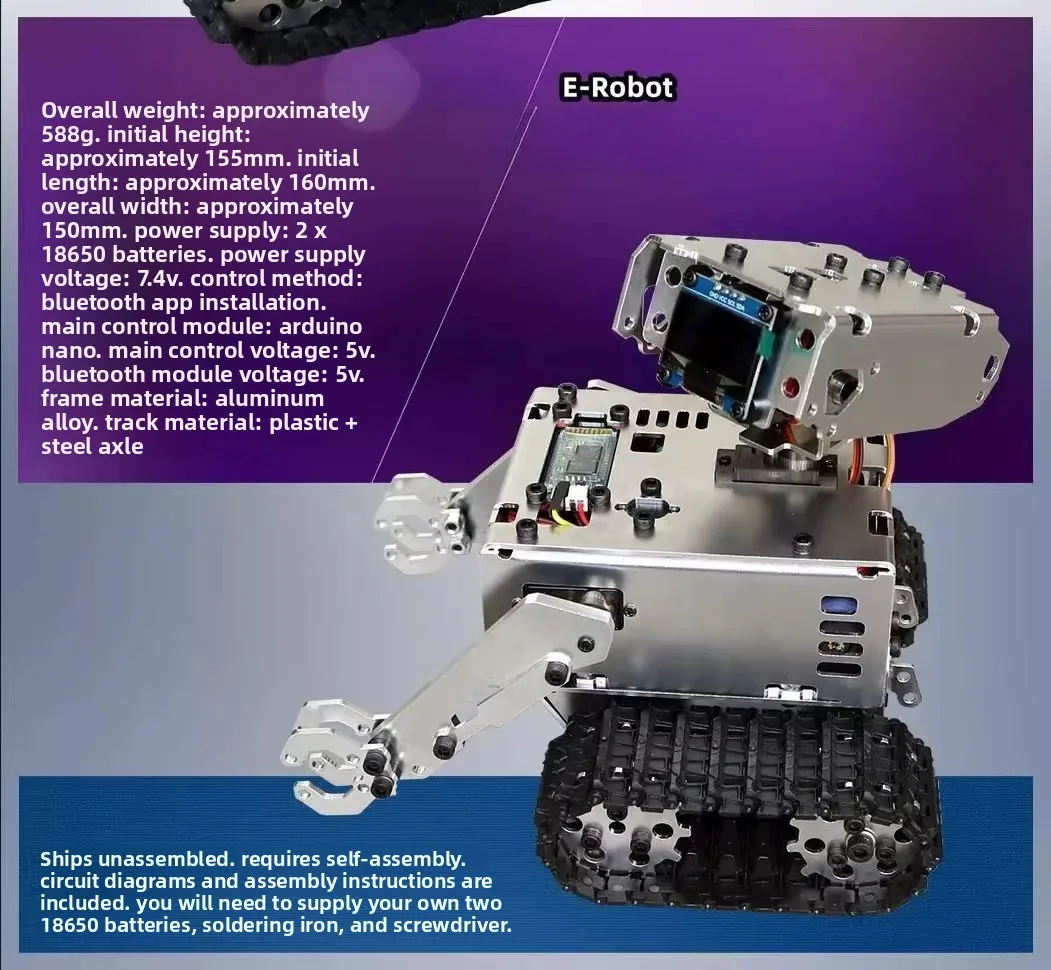 Plastik-Raupenfahrwerk für Smart-Roboter-Autos - RC DIY Panzerplattform mit 2 Motoren & Ketten