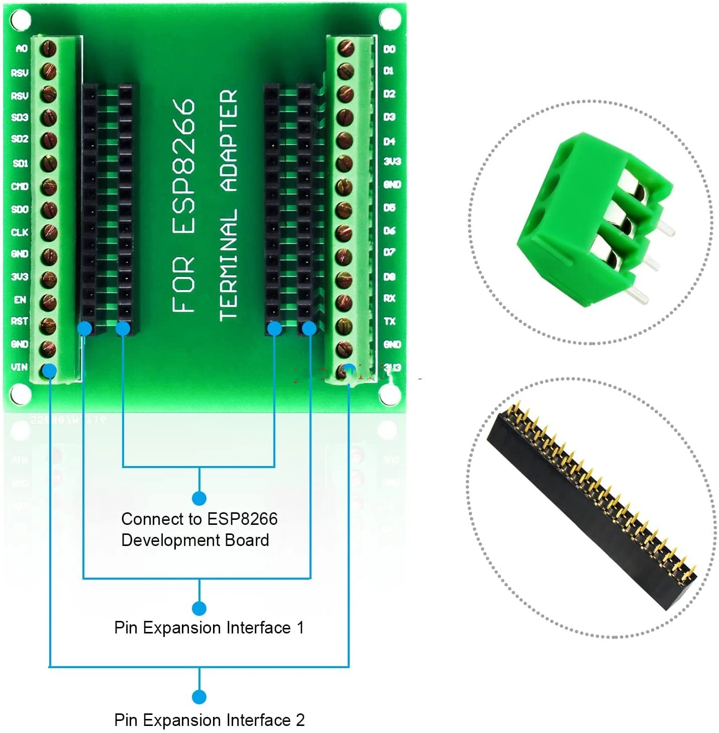 ESP8266 expansion board terminal adapter ist kompatibel mit NODEMCU V2 – Bild 2
