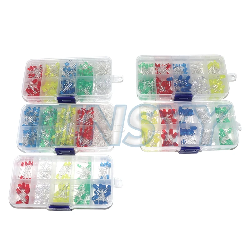F3 F5 LED-Dioden Verschiedene Sets Weiß Grün Rot Blau Gelb 3MM 5MM – Bild 2