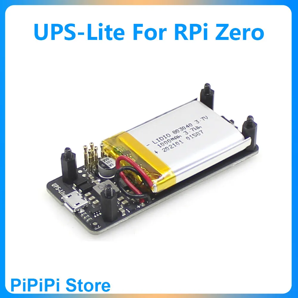 Raspberry Pi Zero UPS Power HAT Board mit Batterie, stabiler 5-V-Stromausgang, I2C-Überwachung