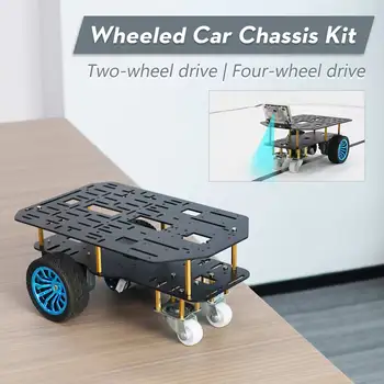 Mini-Smart-Roboter-Auto-Chassis, Rad-Aluminiumlegierungs-Kit mit 65 mm Gummireifen, L-Typ 520-Motoren für die