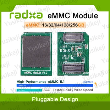 Radxa eMMC 16/32/64/128/256 GB Modul, kompatibel mit Radxa SBCs, steckbar, Speicherchips