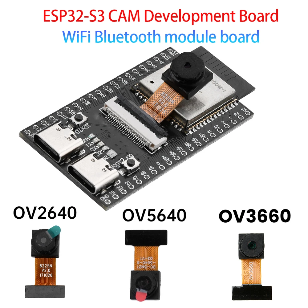 ESP32-S3-N16R8 WLAN Bluetooth Entwicklungsboard ESP32-S3-CAM Modul Dual Type-C LX7 CPU 240MHz Unterstützt