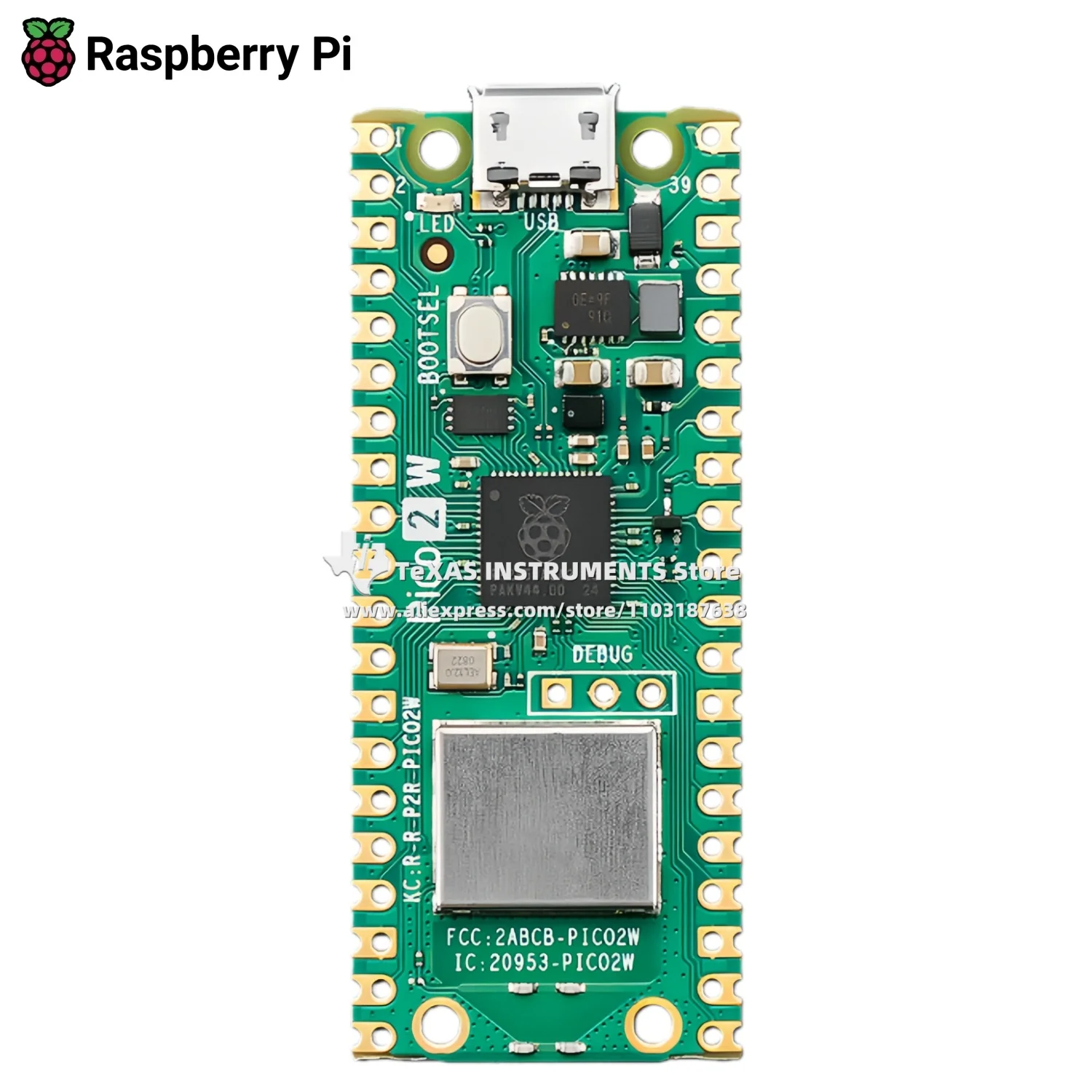 【TI Official】Raspberry Pi Pico 2W mit Header Dual Arm Cortex-M33 – Bild 3