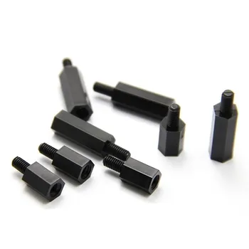 M2 M2.5 M3 M4 Nylon-Abstandshalter Schwarz Sechskant Stecker auf Buchse Nylon-Abstandshalter Säule