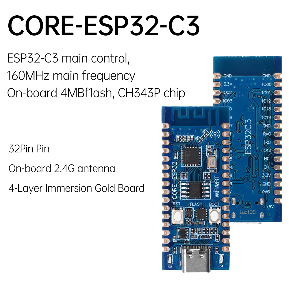 ESP32 Entwicklungs platine ESP32-C3 CORE-ESP32-C3 CH343P WiFi Bluetooth Modul Kern platine für Arduino
