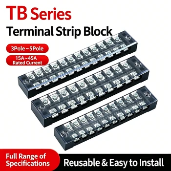 Doppelreihiger Schraubklemmenblock TB1503-TB151 15A Feste Verdrahtungsplatine Kabelverbinder für Elektronische
