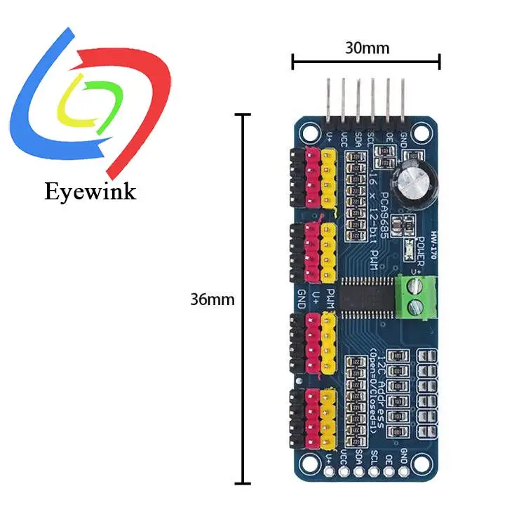 16-Kanal PWM Servo Drive Board Roboter Controller IIC Schnittstelle – Bild 6