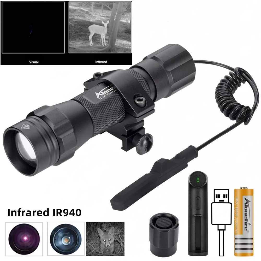 IR850nm&940nm Infrarot-LED-Zoomlampe mit hoher Helligkeit für Nachtsicht, Infrarot-Zusatzlicht, taktische
