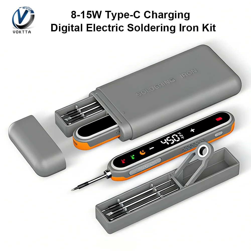 8-15W Typ-C Digitales Elektrisches Lötkolben-Set Intelligente Einstellbare Temperatur Schnelle Aufheizung