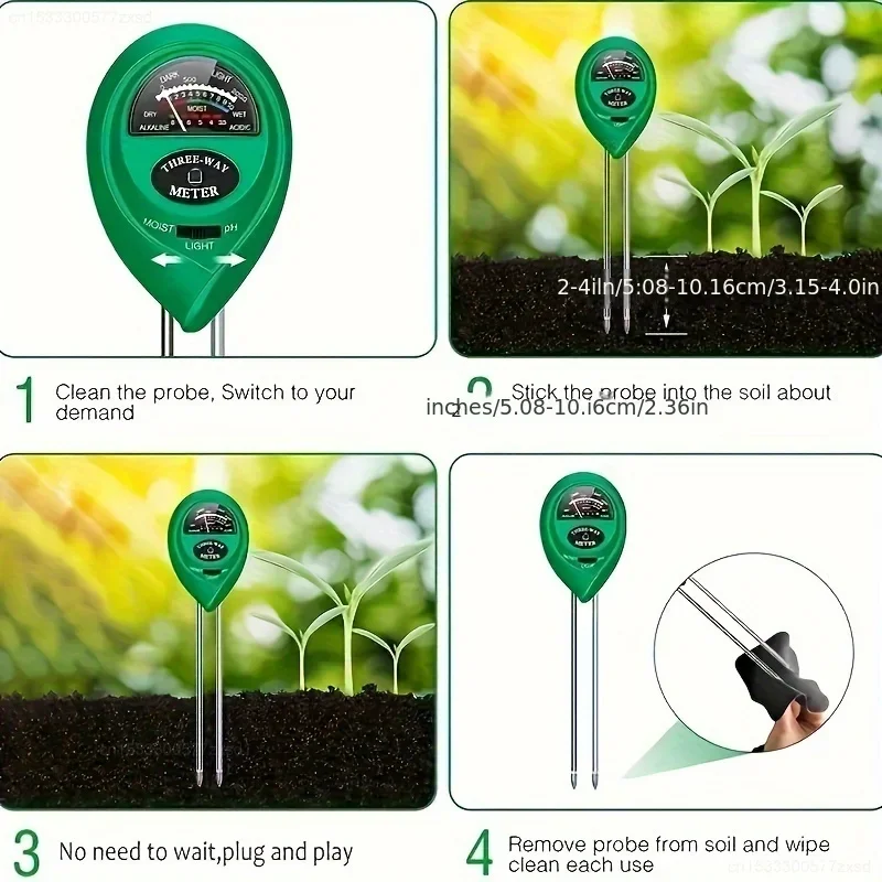 Bodenfeuchtesensor, Feuchtigkeitsmesser für Außenbereich, Blumen – Bild 5