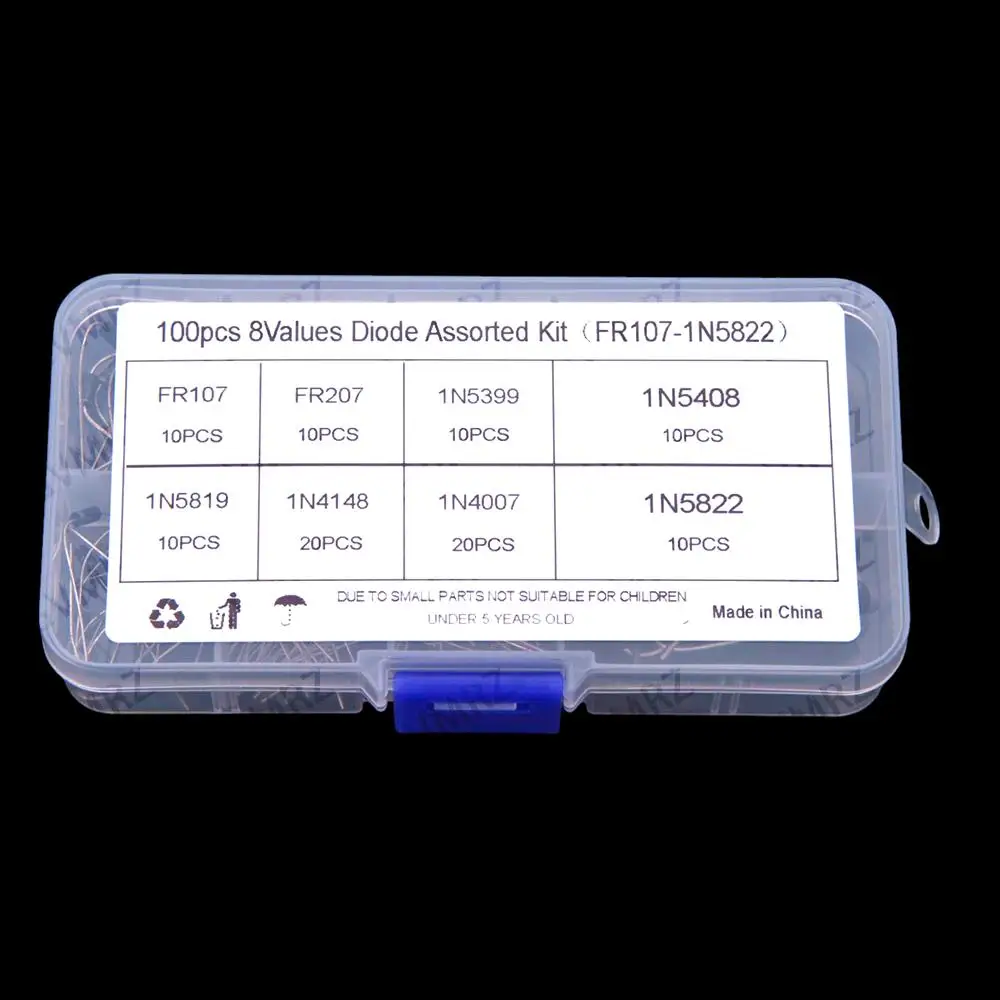 8Values FR207 1N5399 100 Stück Dioden-Sortiment-Kit 1N5408 1N5819 – Bild 4