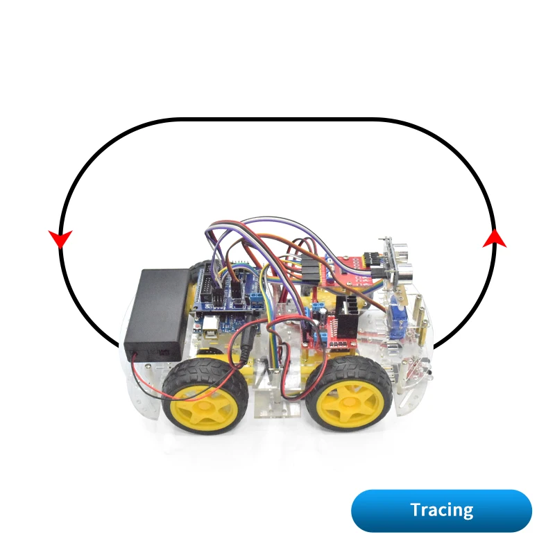 4WD Smart Robot Car Chassis Kit mit Ultraschallvermeidungsverfolgung – Bild 4