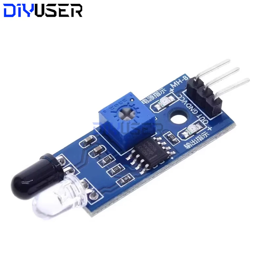 IR-Hindernissensor-Modul 3-Pin Einstellbar 2-40cm Erfassungsbereich 3,3V-5V für Roboter Smart Car Raspberry Pi