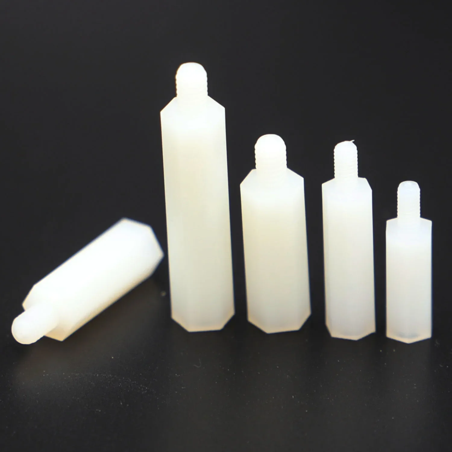 M2 M2.5 M3 M4*L+6 Nylon-Abstandshalter Weiß, Stecker auf Buchse – Bild 4