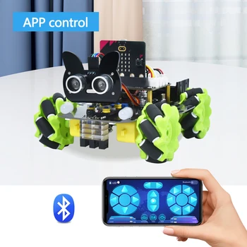 Keyestudio Micro Bit 4WD Mecanum mit Board Roboterauto V2.0 mit Python-Sprachprogrammiersystem für Microbit